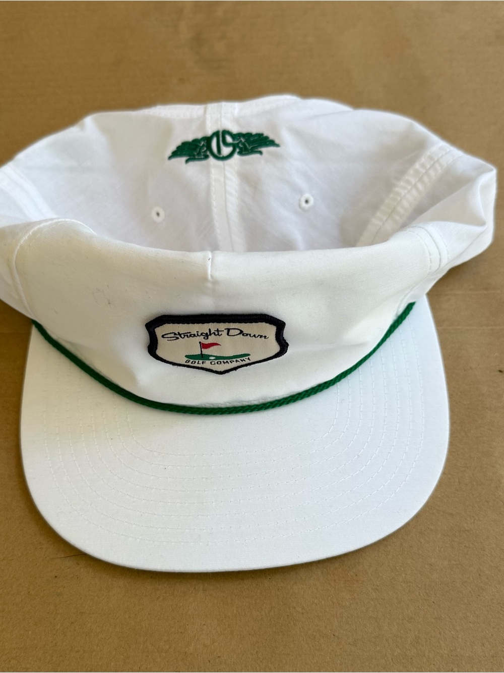 Straight Down Golf Company Hat Cap Snap Back White Rope Trucker Golfer Mens